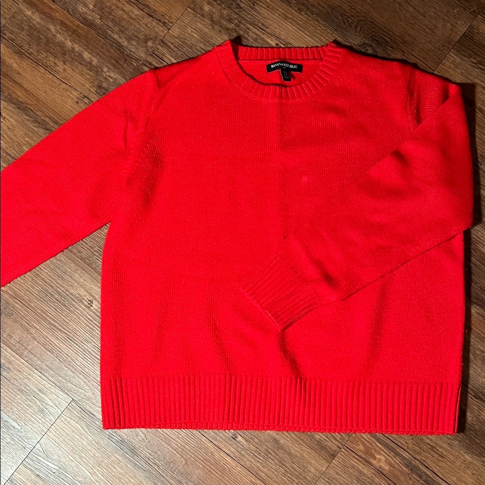 Banana Republic Vibrant Red Crewneck Sweater